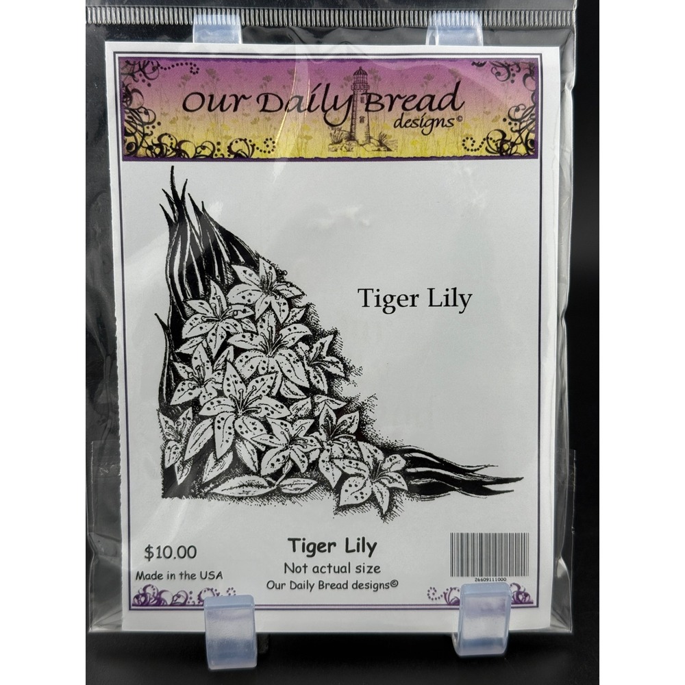 Our Daily Bread Designs Tiger Lily Cling Rubber Stamp Floral‎ Corner Set